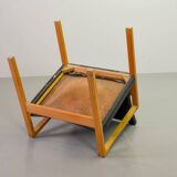 Brutalist Nordic Scandinavian Solid Oakwood and Black Leather Armchairs 60s