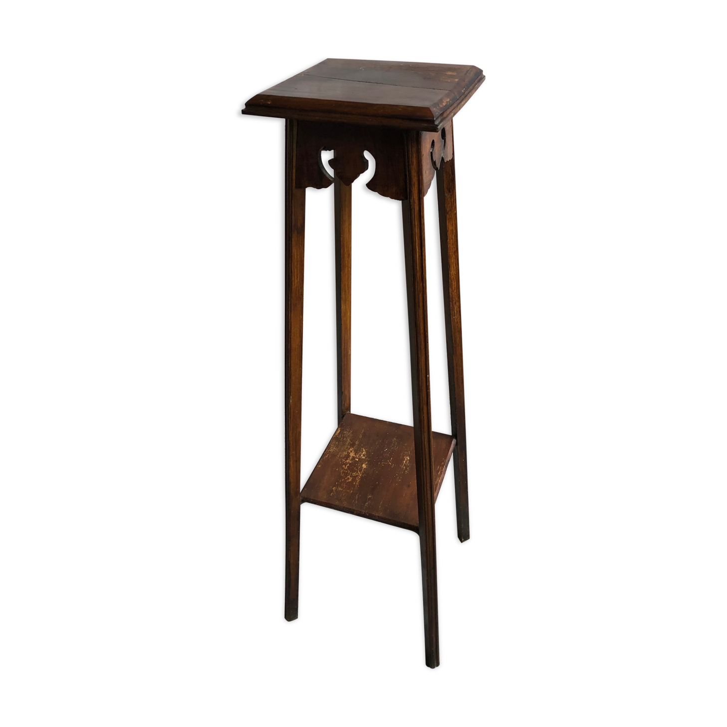 Sellette sculptée bois pieds compas vintage