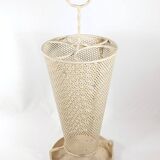 Porte parapluie vintage en tole perforée, design 1960