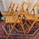 Lot de 4 chaises pliantes en bois vernis