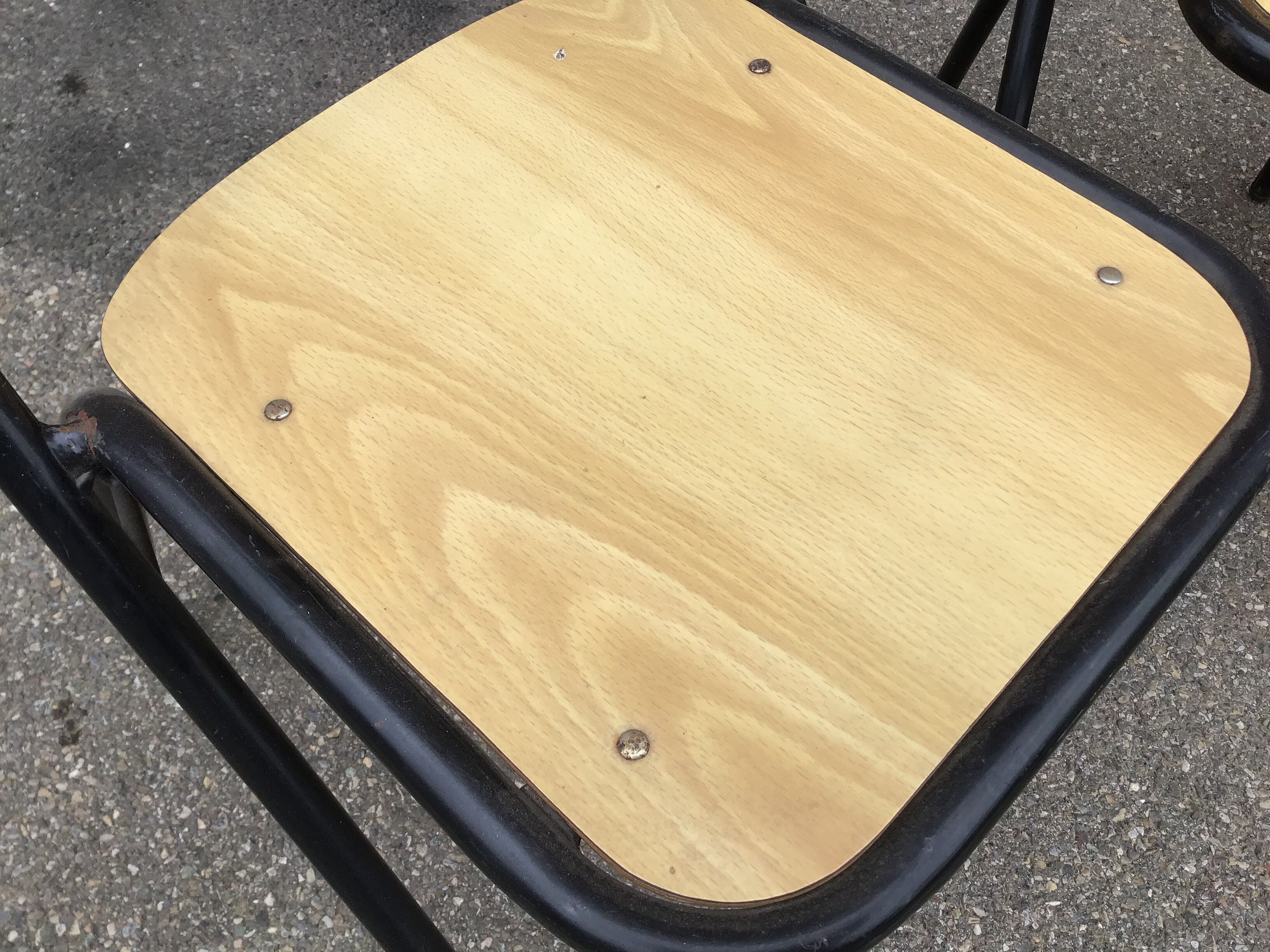 4 vintage school design chairs 1960