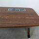 Table basse art déco vintage bois carrelage chrome