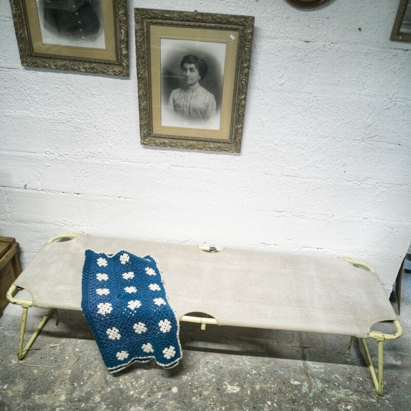 Canvas military camp bed