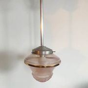 Pink glass pendant light
