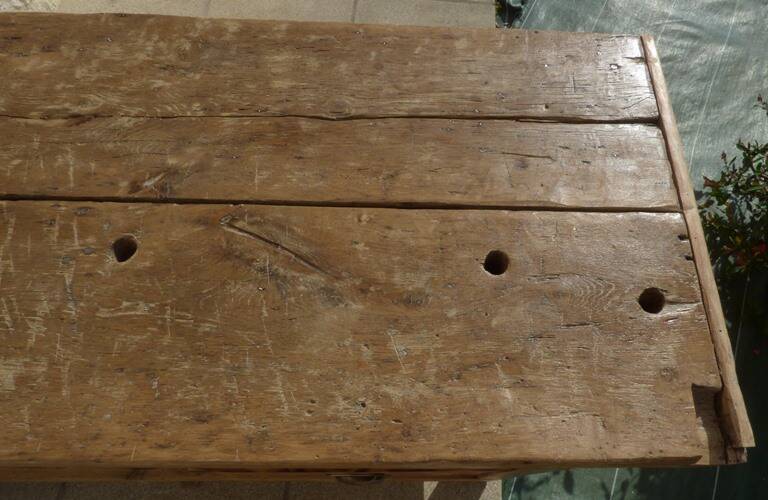 Large workbench with press, 2 drawers and storage tray - Totally sanded and varnished