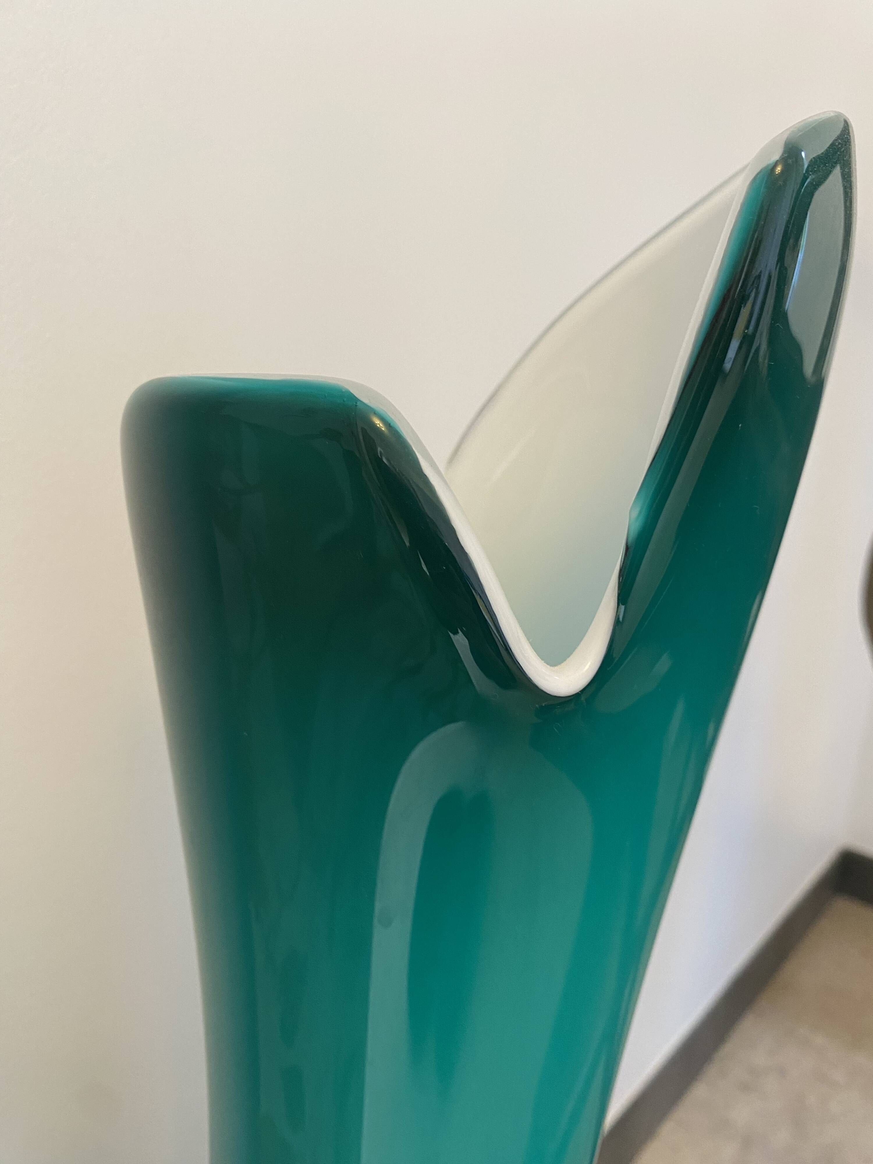 Green crystal vase, Companion of Baccarat