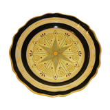 Plat noir et jaune HB Quimper, 36cm