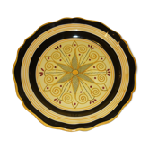 Flat black and yellow HB Quimper, 36 cm
