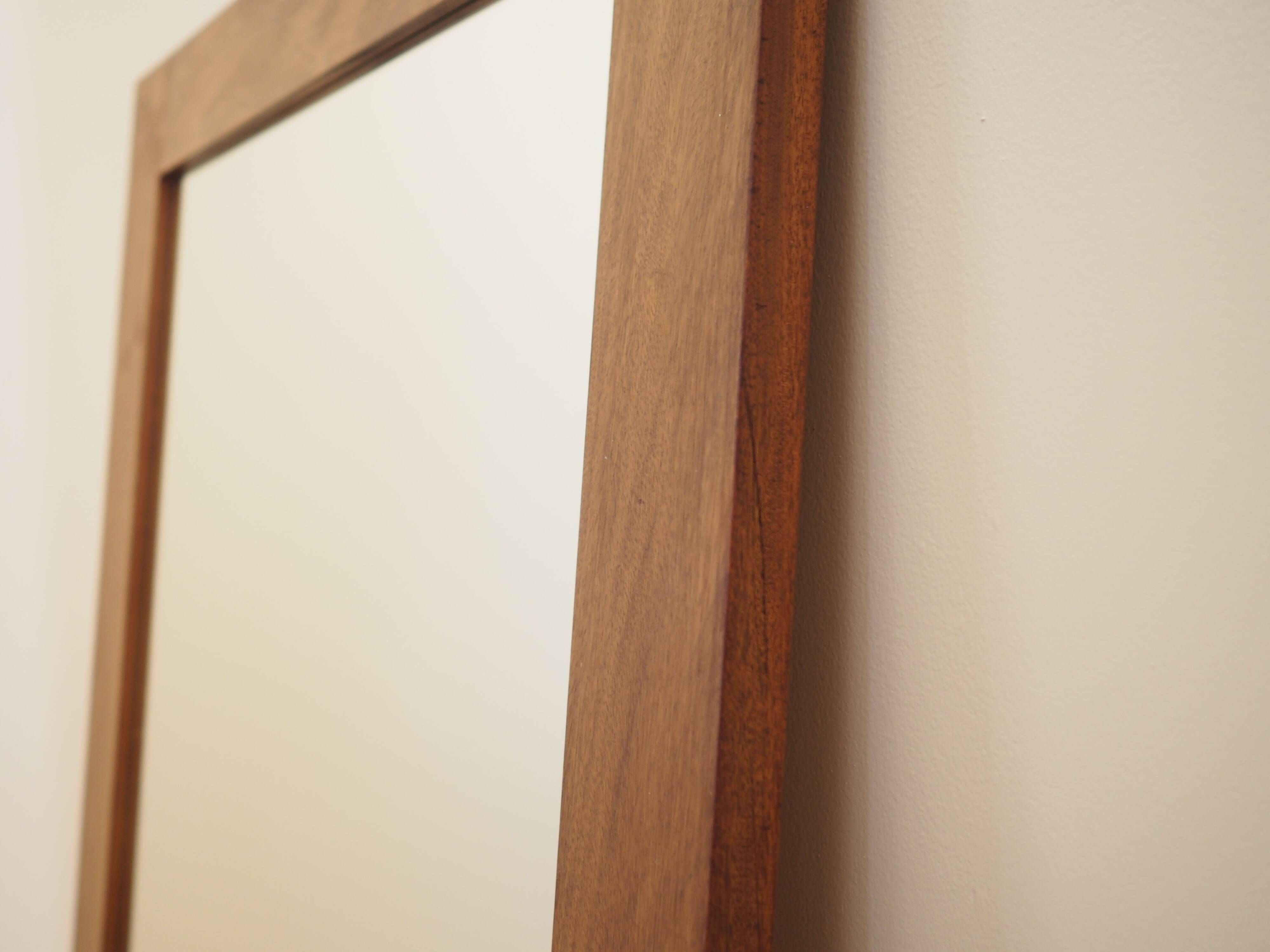 Danish mahogany mirror with shelf, 1970s