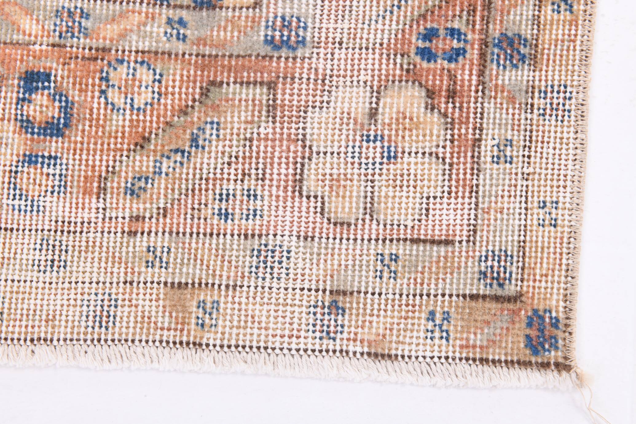 5x8 Rug For Farmhouse Room Blue Orange Vintage Rug, 162x262Cm SK 5165