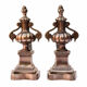 Pair of copper brass channel old fireplace accessory - Brocante Chic