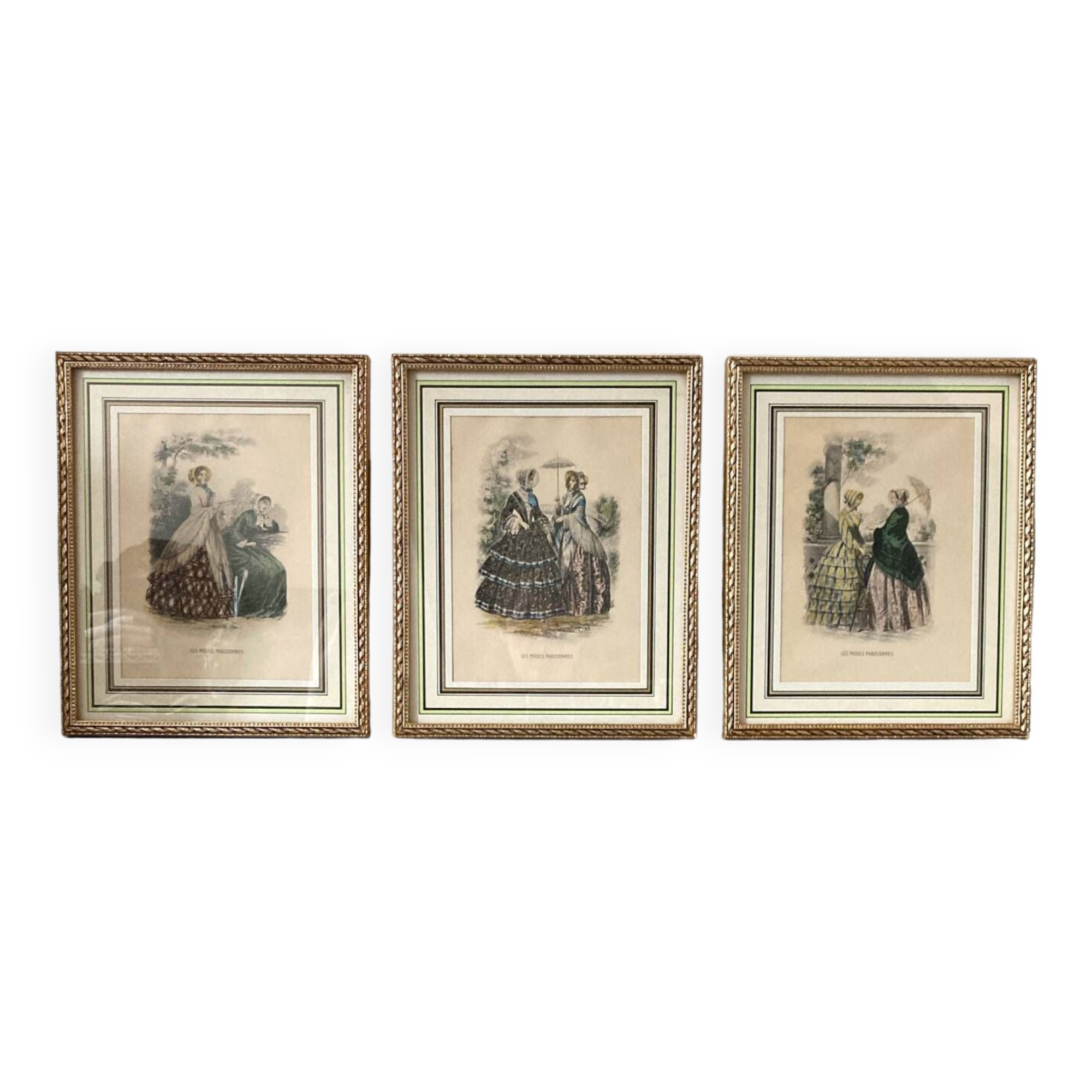 3 fashion engraving paintings
