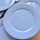 6 vintage sky blue faience dessert plates – Provençal coastal style