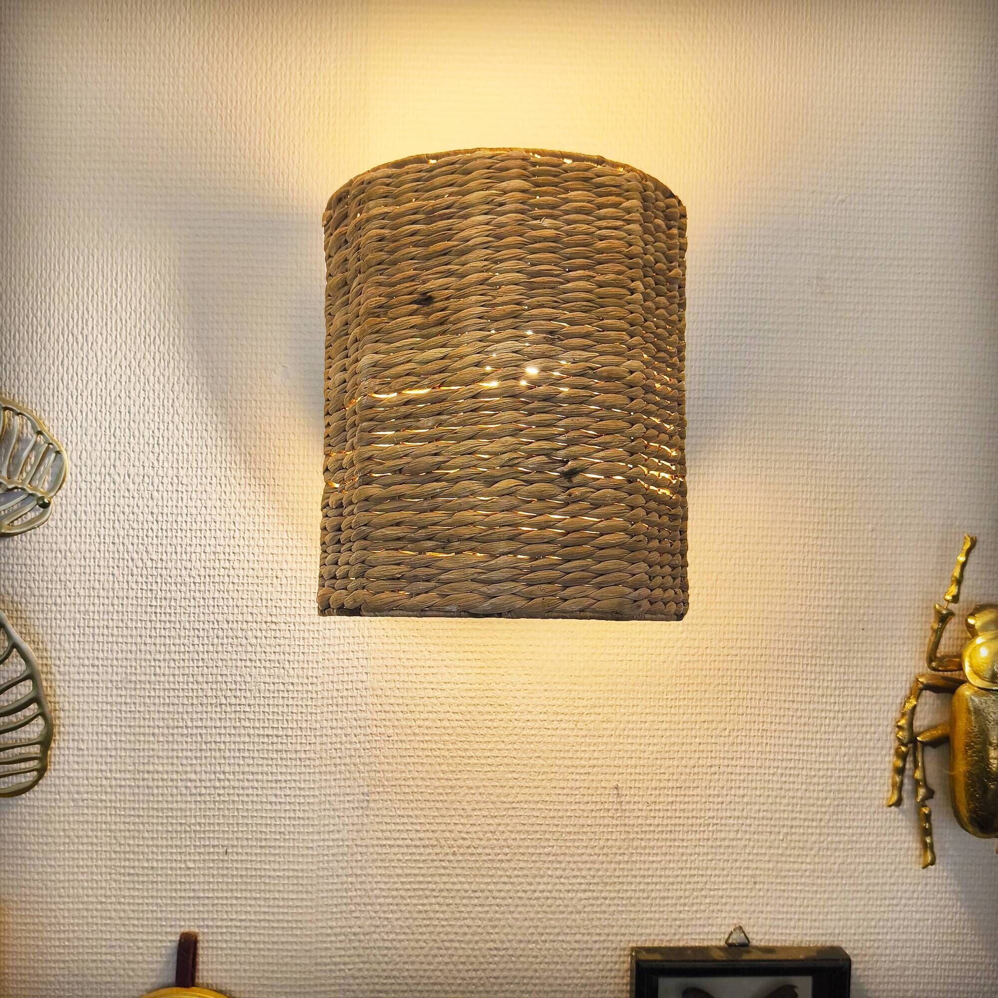 Pair of sea rush wall lights, France, 1960s