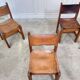 Set of 6 Maison Regain chairs in leather and elm
