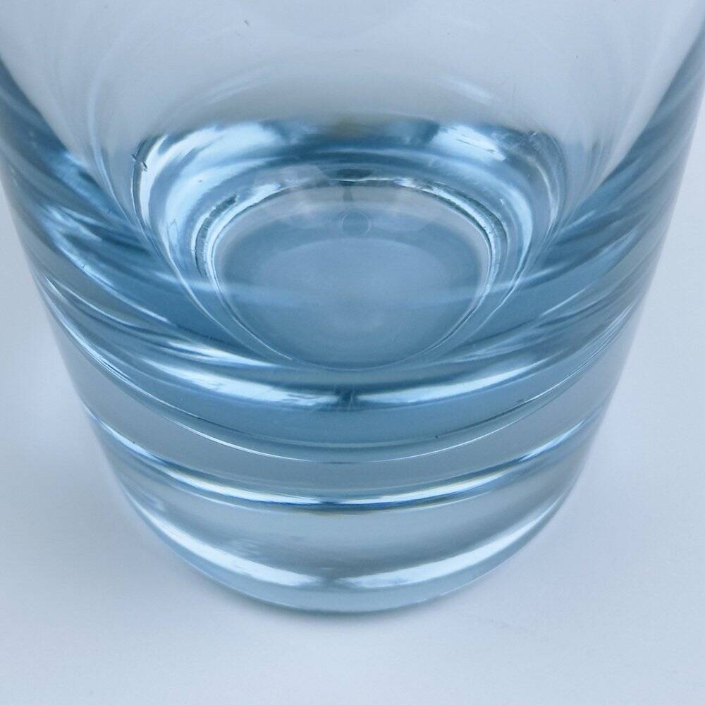 Original blue glass vase by Per Lütken for Holmegaard, Denmark, 1960s.