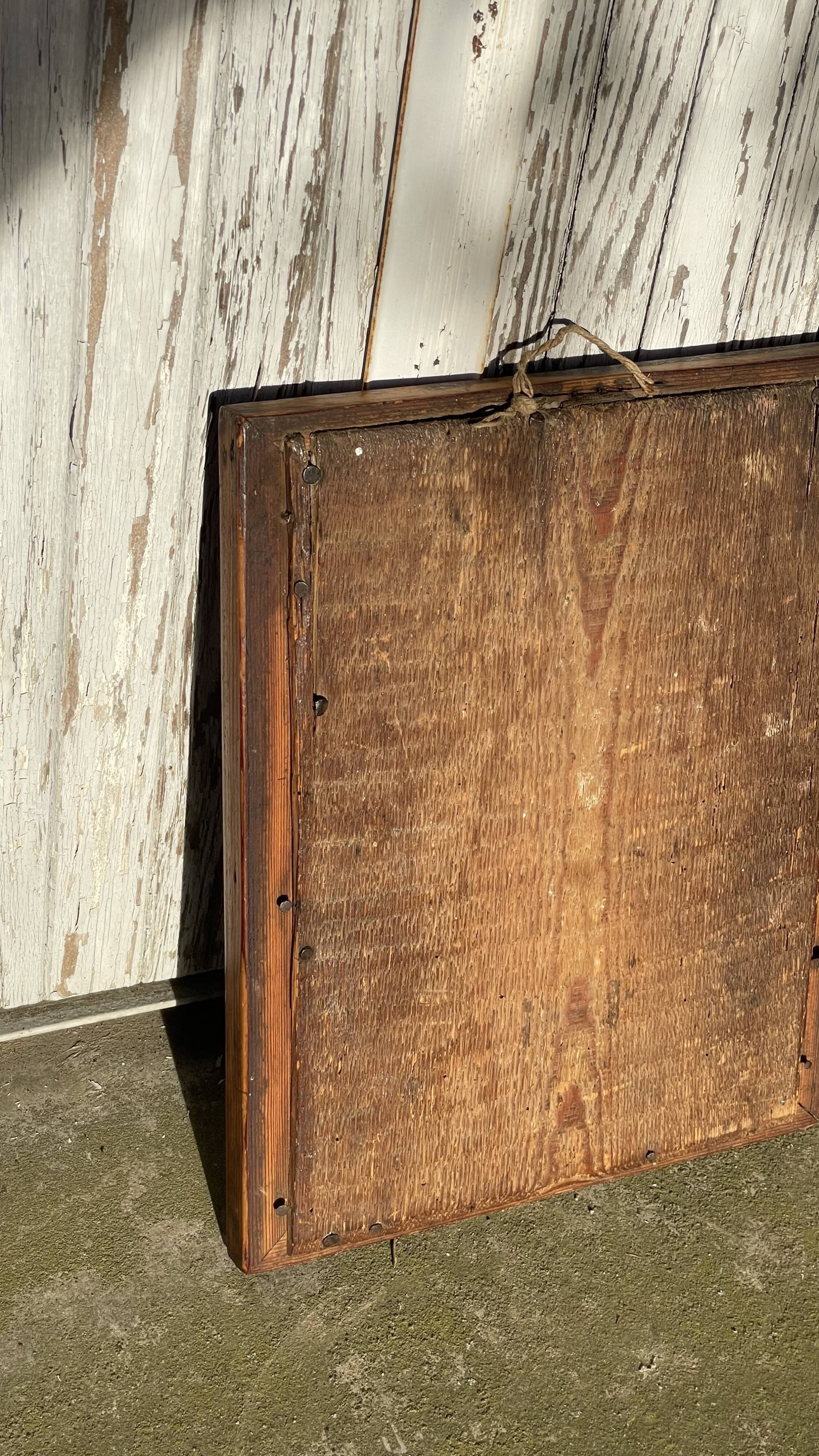 Antique wooden mirror