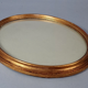 Oval frame curved glass gilded wood gold leaf 34x28 foliage 29.5x23.5 cm SB