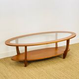 Scandinavian oval teak coffee table