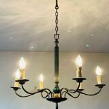 Vintage neoclassical style column chandelier 50s
