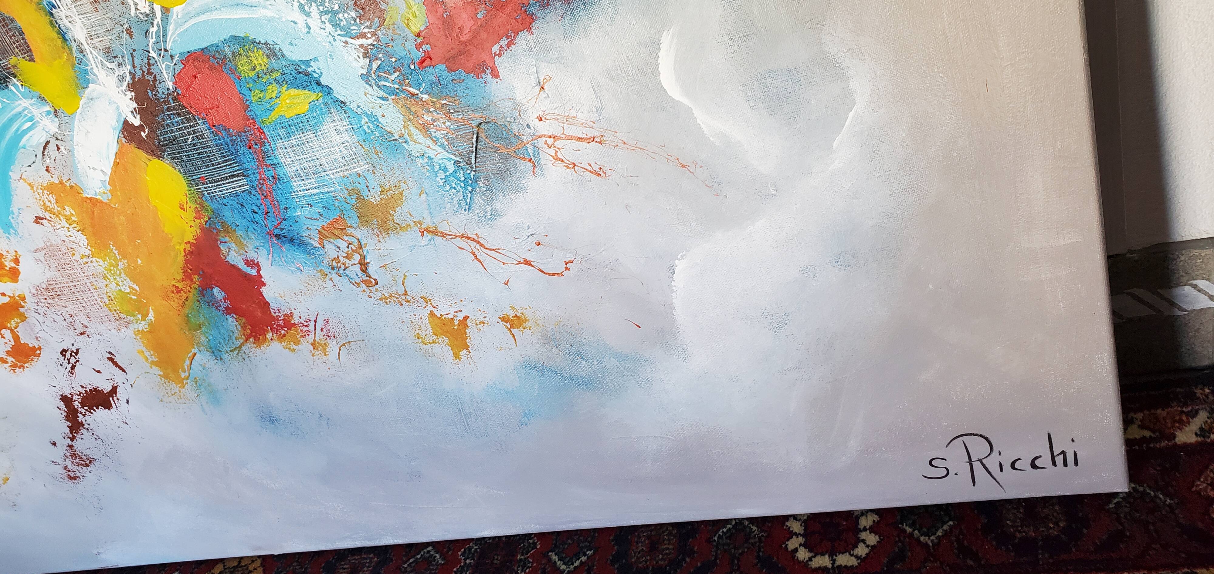 vraie peinture abstraite 116 cm