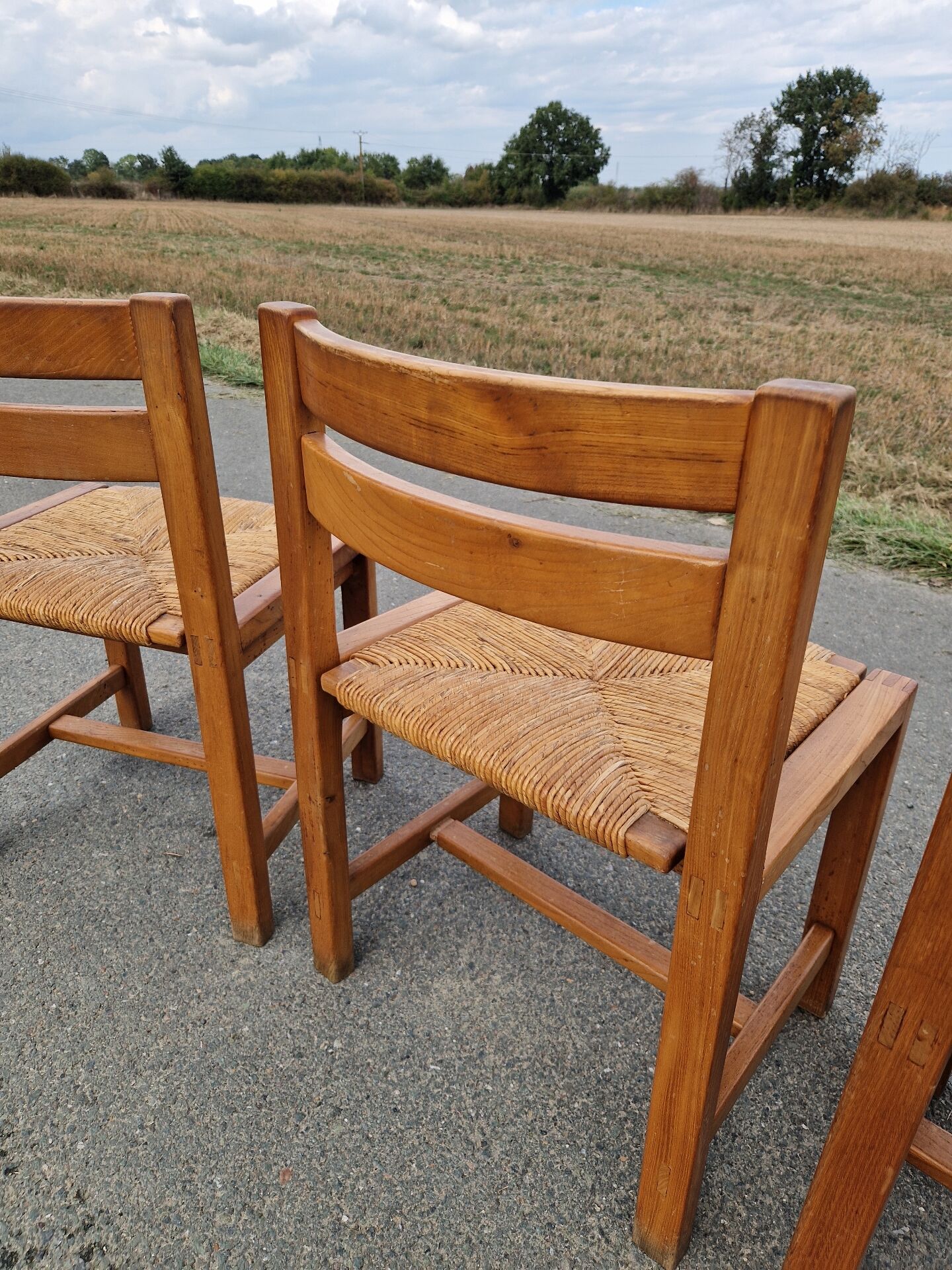 Set of 4 elm chairs from the Regain house.