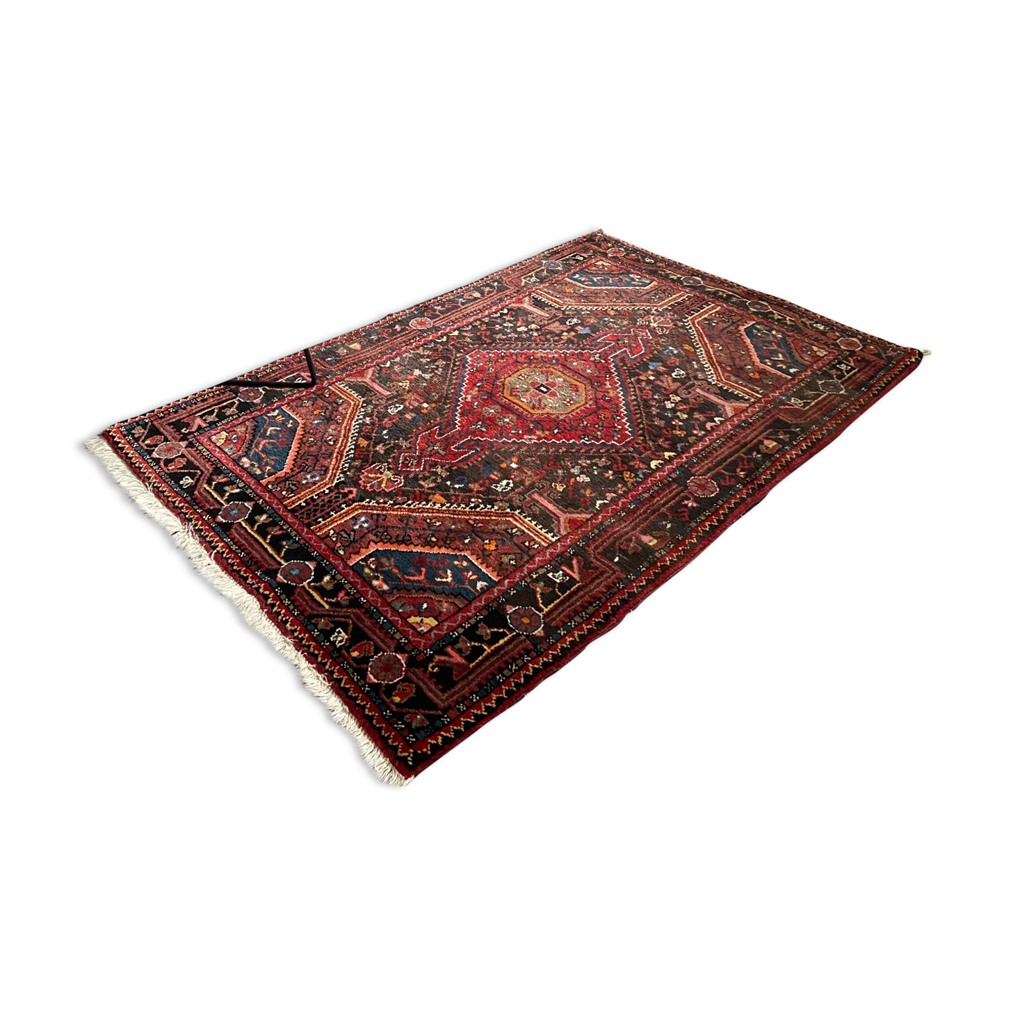 Oriental carpet old handmade wool, 157x105 cm
