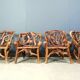 Rustic wood and knotted root armchairs, set of 4 - 1960s