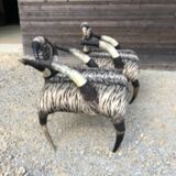 Ensemble de 2 fauteuils ethniques en cornes de buffles