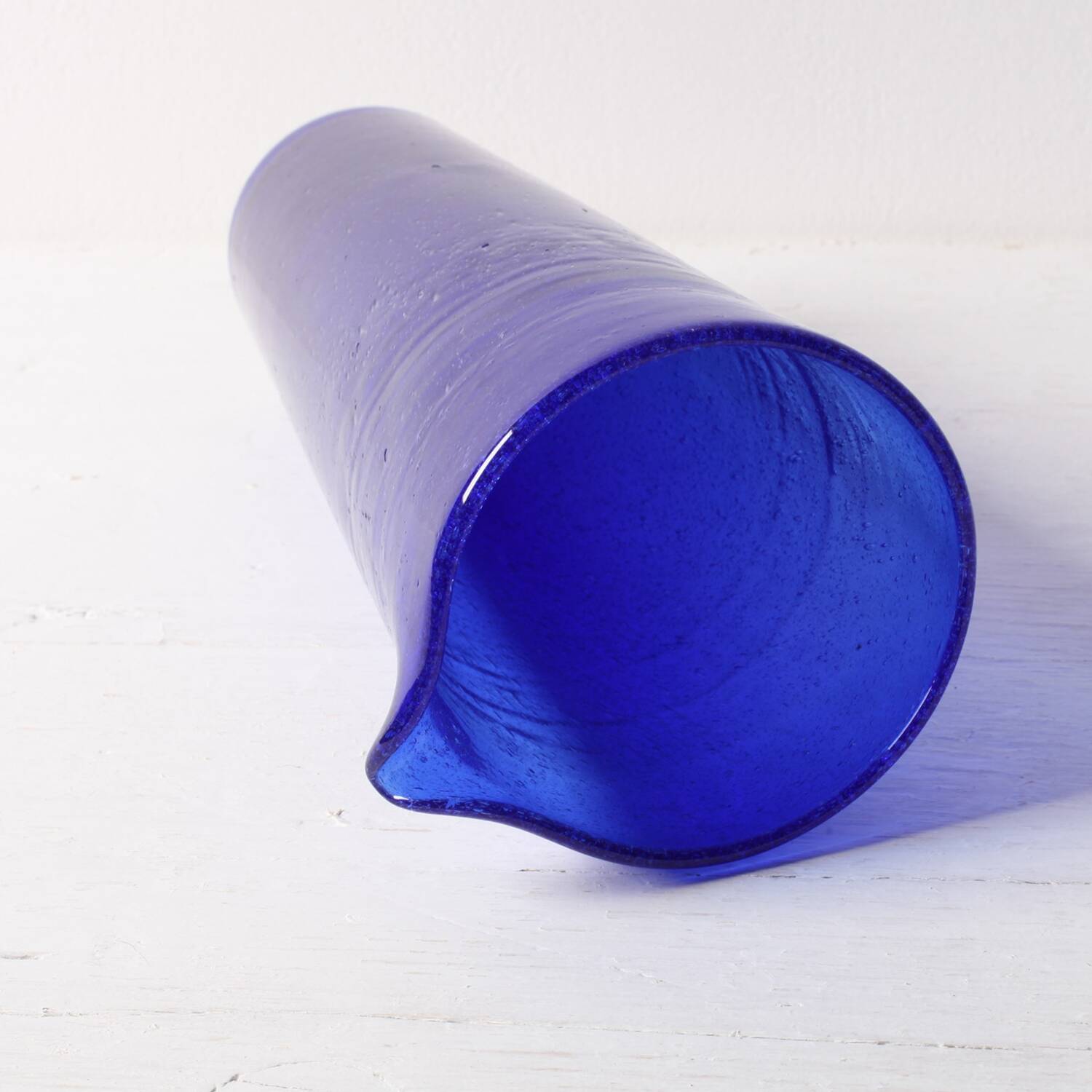 Cobalt Blue Glass Carafe: Vintage Italian Pitcher, Serafino Zani