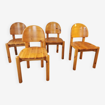 Set of 4 Rainer Daumiller chairs in solid pine