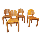 Set of 4 Rainer Daumiller chairs in solid pine