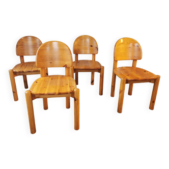 Set de 4 chaises Rainer Daumiller en pin massif