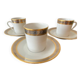 Trio of Limoges Sologne Porcelain Cups and Saucers