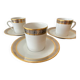 Trio of Limoges Sologne Porcelain Cups and Saucers