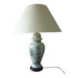 Painted porcelain lamp with flower decoration 67 cm