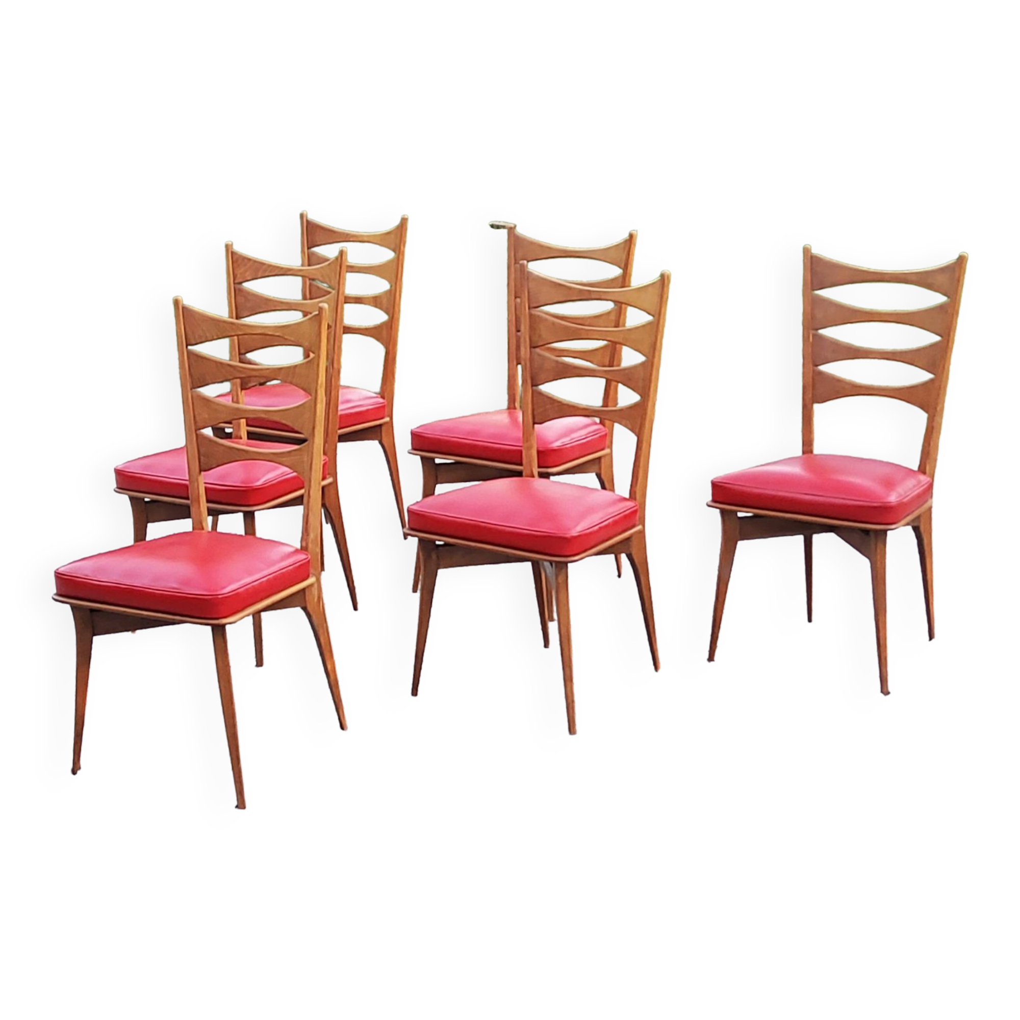 Set of 6 vintage Scandinavian style chairs from the 50s