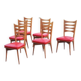 Set of 6 vintage Scandinavian style chairs from the 50s