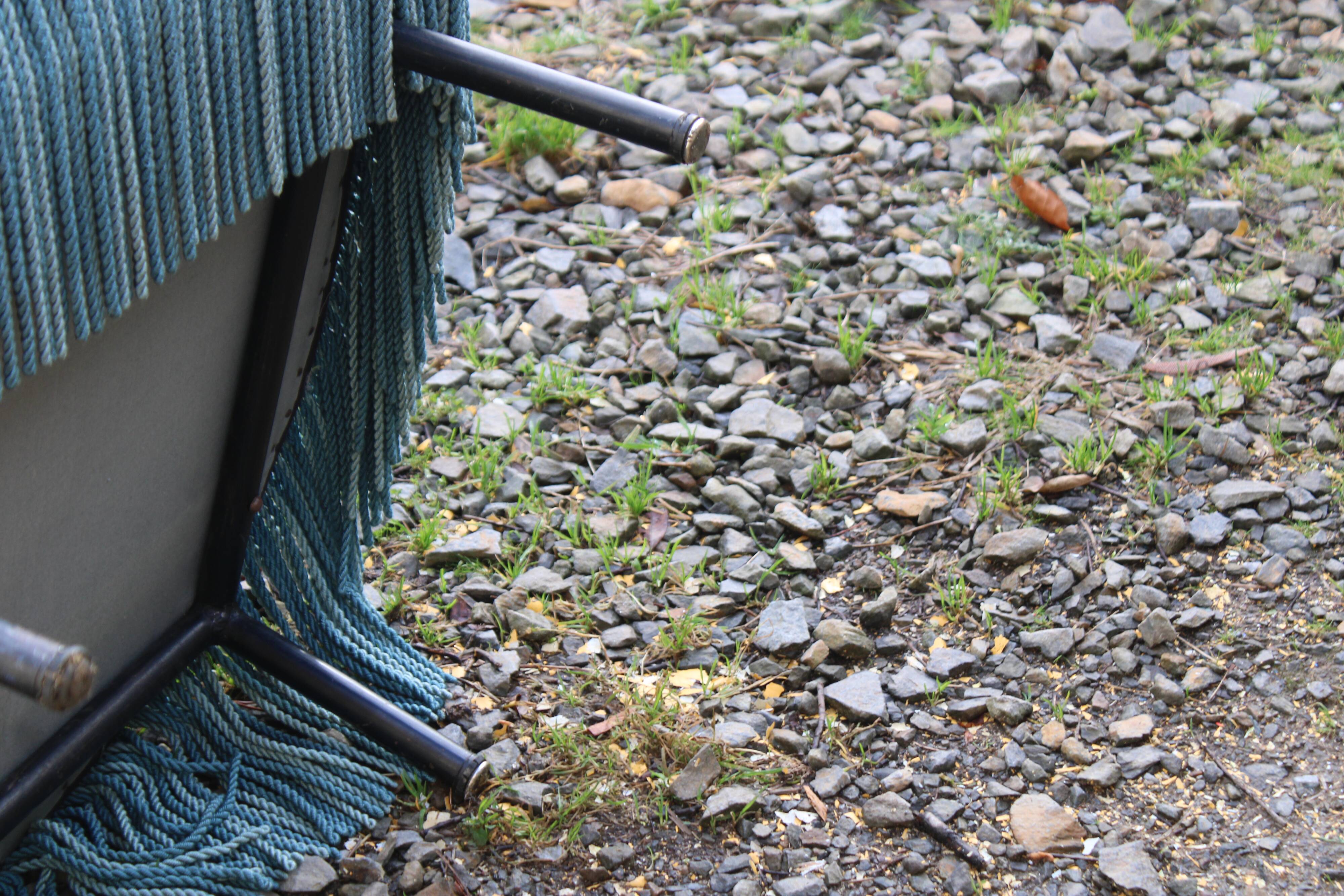 Vintage velvet toad armchair