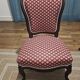 Napoleon III armchair reinterpreted – carved wood and shell pattern fabric
