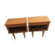 Set of 2 bedside tables Scandinavian style 1960 50 light wood