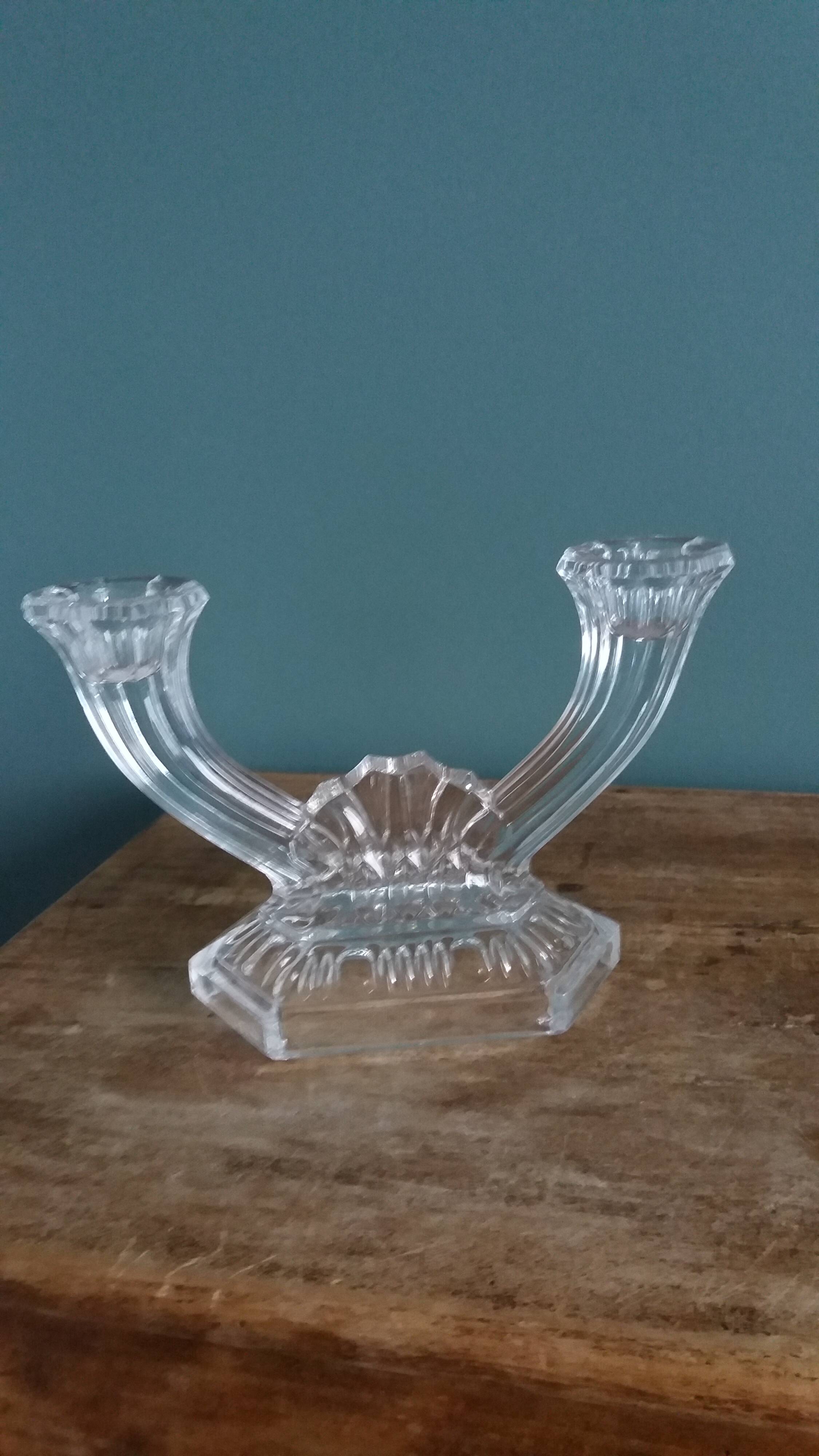 Art Deco chandelier/candlestick, Buder crystal, 1930