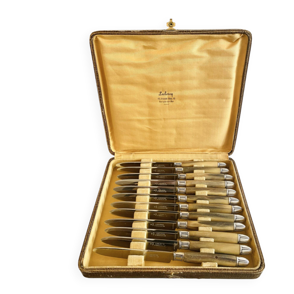 Coffret 12 couteaux de table art déco - Leclercq à Boulogne-sur-Mer