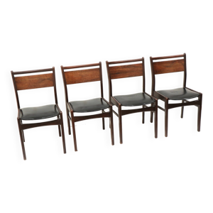 Lot 4 chaises salle - palissandre