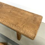 Pair of small solid oak benches - 1950s