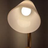 Lampe vintage en fer forgé et opaline