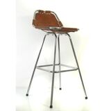 Charlotte Perriand "Les Arcs" vintage saddle leather bar stool – 1960s