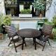 EMU dark wood garden furniture set - 2 folding armchairs and 1 table