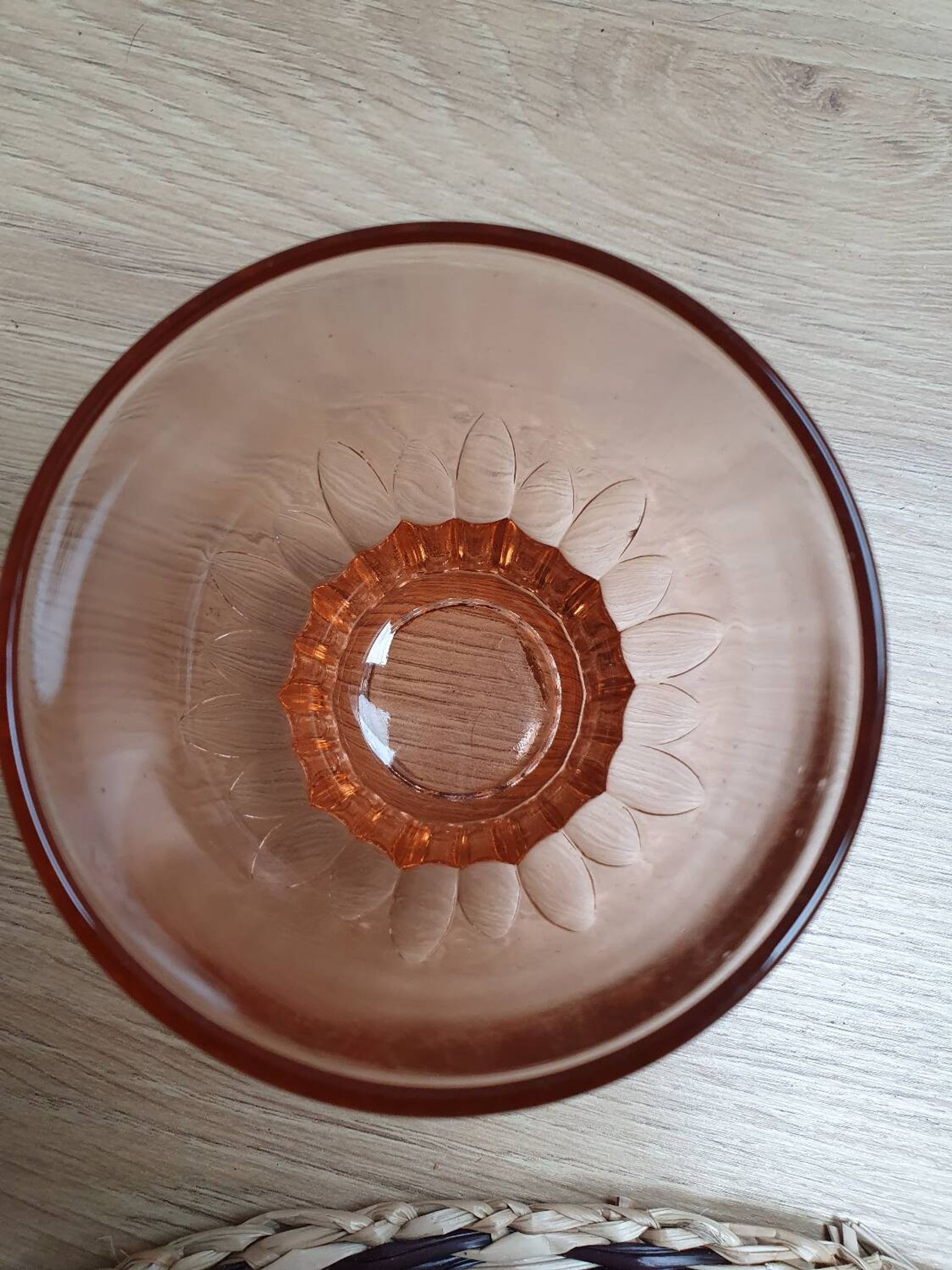 Lot de 5 verres à eau en verre rose vintage