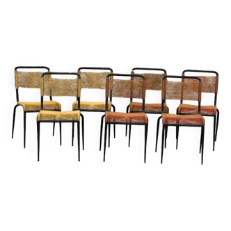7 vintage scoubidou chairs